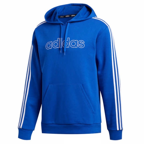 New Adidas Men's Fleece Pullover 3 Stripes Hoodie - Picture 7 of 16